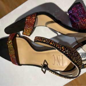 Colorful burst rhinestone heel